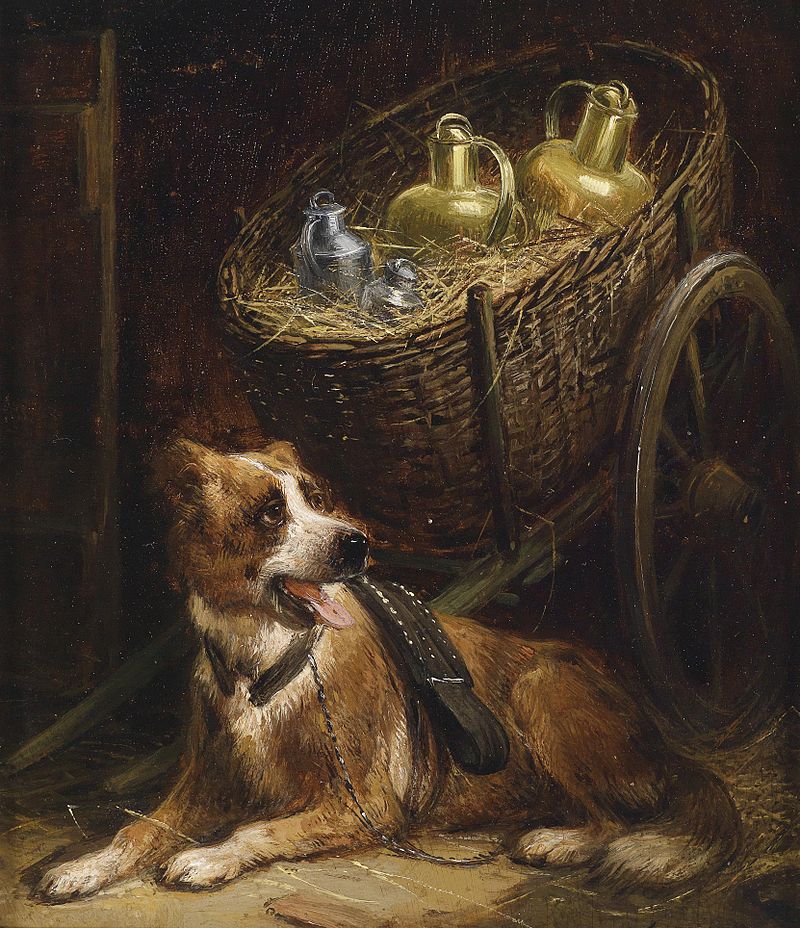 Henriette_Ronner_Kurze_Rast(cart dog at rest)