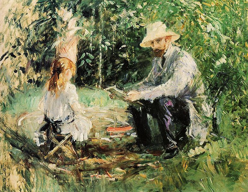 Eugène Manet et sa fille dans le jardin de Bougival 1883